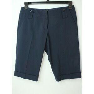 SHORTS THE LIMITED Drew Fit  Sz 6 Bermuda Walking Cuffs Navy Stretch‎ Low Rise